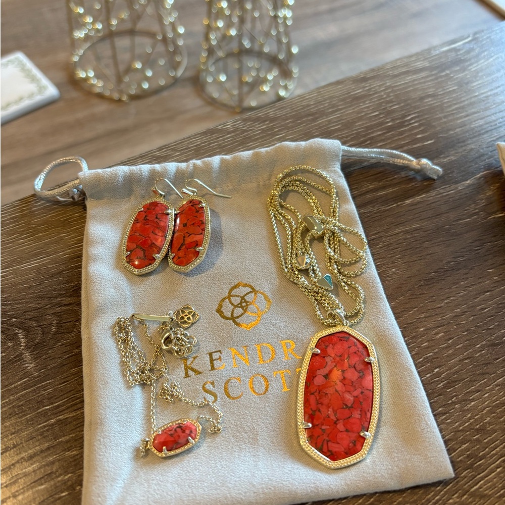 Kendra Scott two necklace and earring set